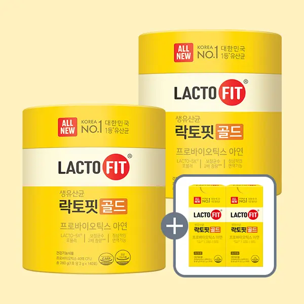 종근당 락토핏 골드, 140포, 2통 + 증정 락토핏 골드, 30포, 2개