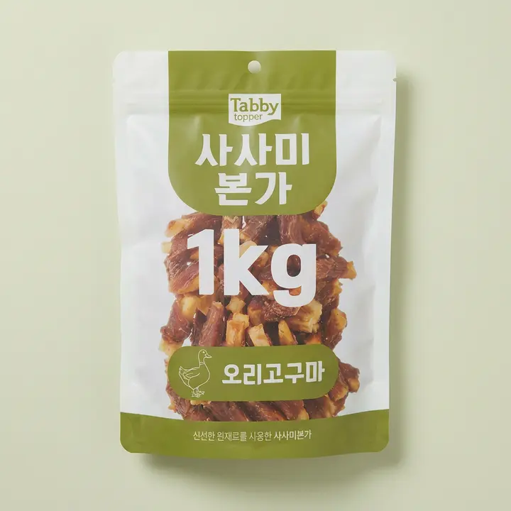 테비 고런치 사사미본가 오리고구마, 강아지, 1kg, 1개