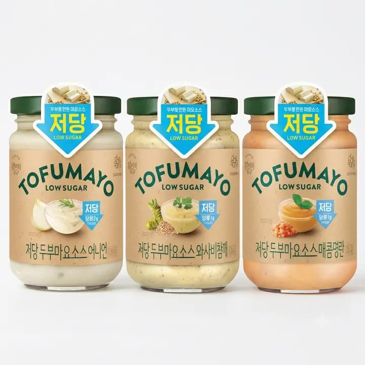 복음자리 저당 두부마요 소스, 매콤명란 185g 1개 + 어니언 190g 1개 + 와사비참깨 180g 1개, 3개