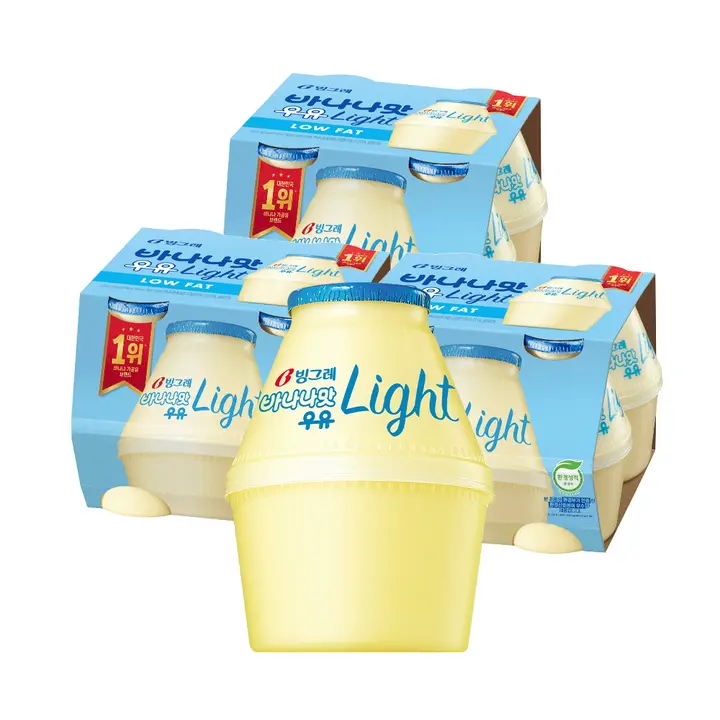 빙그레 바나나맛우유 Light 단지우유, 240ml, 12개