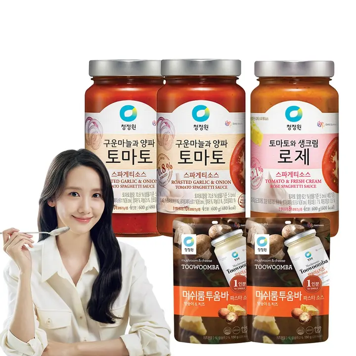 청정원 스파게티소스, 토마토, 600g, 2개 + 로제, 600g, 1개 + 머쉬룸투움바, 150g, 2개