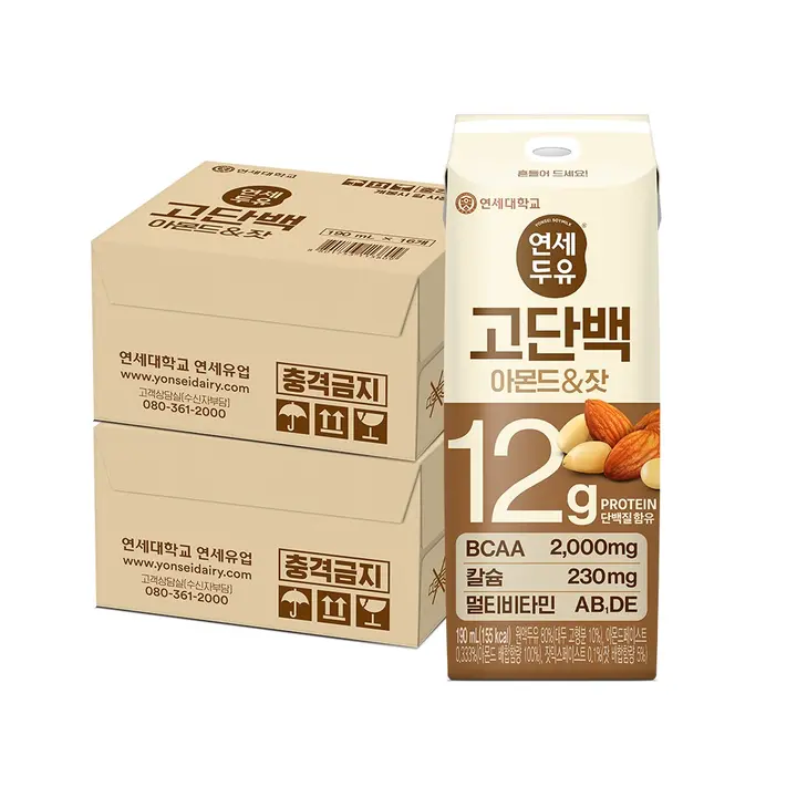 연세두유 고단백 아몬드&잣, 190ml, 32팩