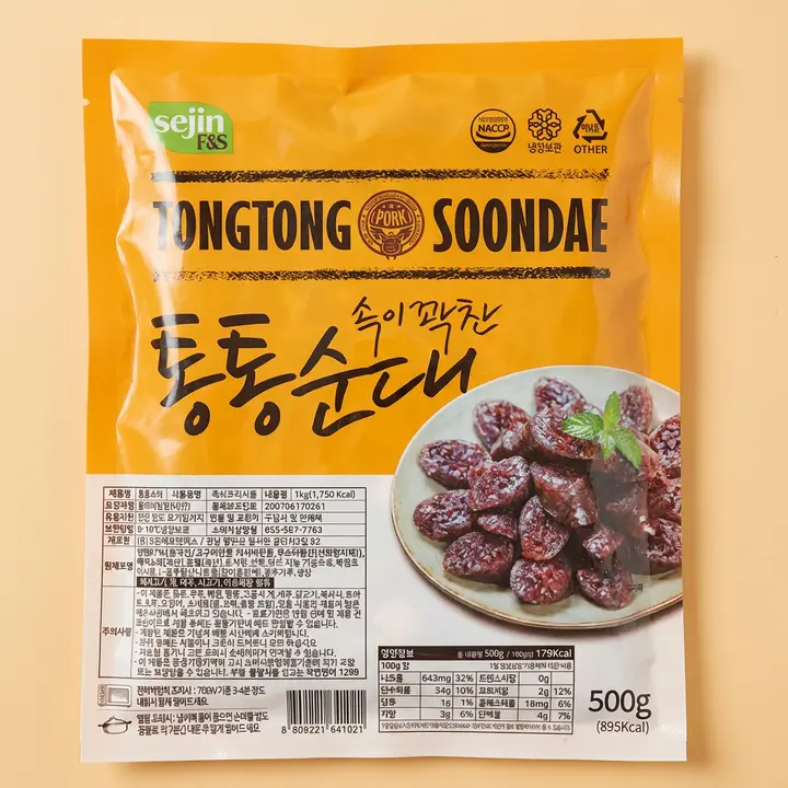 통통 찰순대, 500g, 2팩
