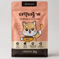 다먹어줄개 강아지 사료, 소중형견전용, 2kg, 1개