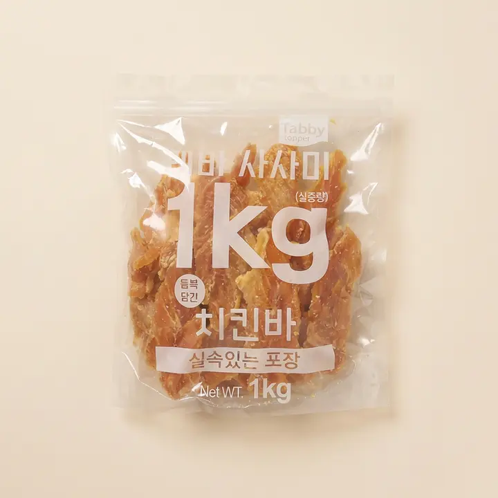 테비 강아지간식, 테비 치킨바, 1kg, 1개