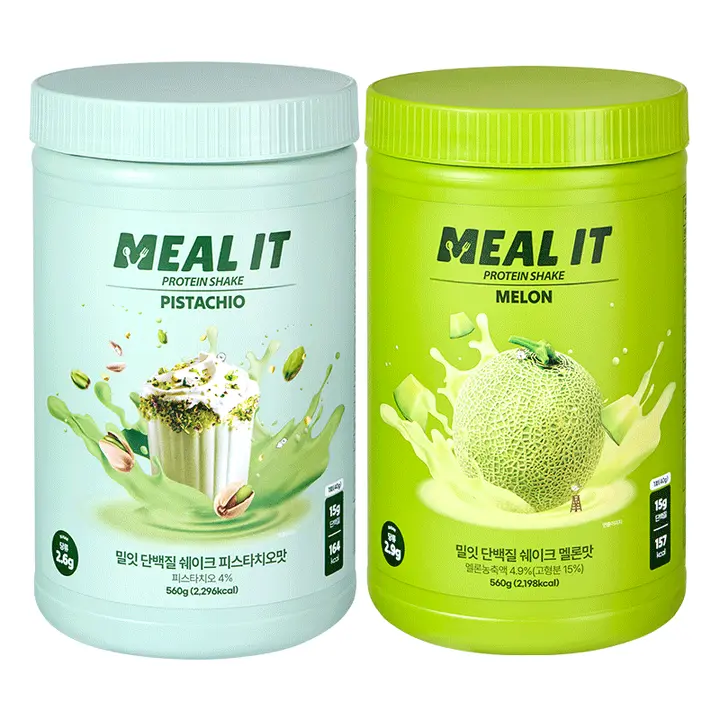 밀잇 식단관리 단백질 쉐이크 피스타치오 + 멜론, 560g, 2개